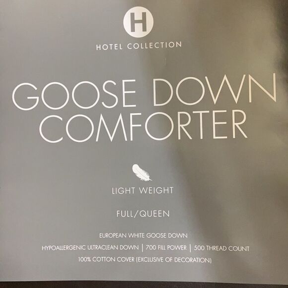 Hotel Collection European White Goose Down Lightweight Comforter,Hypoallergenic - Picture 3 of 5